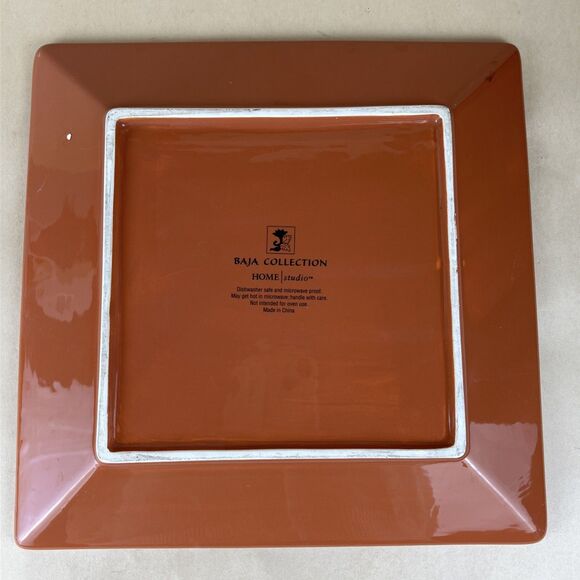 Home Studio BAJA COLLECTION 11” Square Plate Dinner Plate Dishwasher Safe - Picture 6 of 11